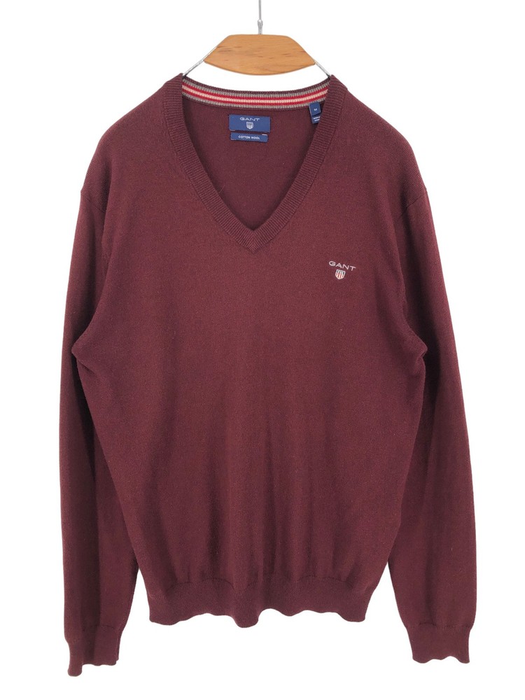 GANT Men Cotton Wool V-Neck Jumper Pullover Sweater Size M