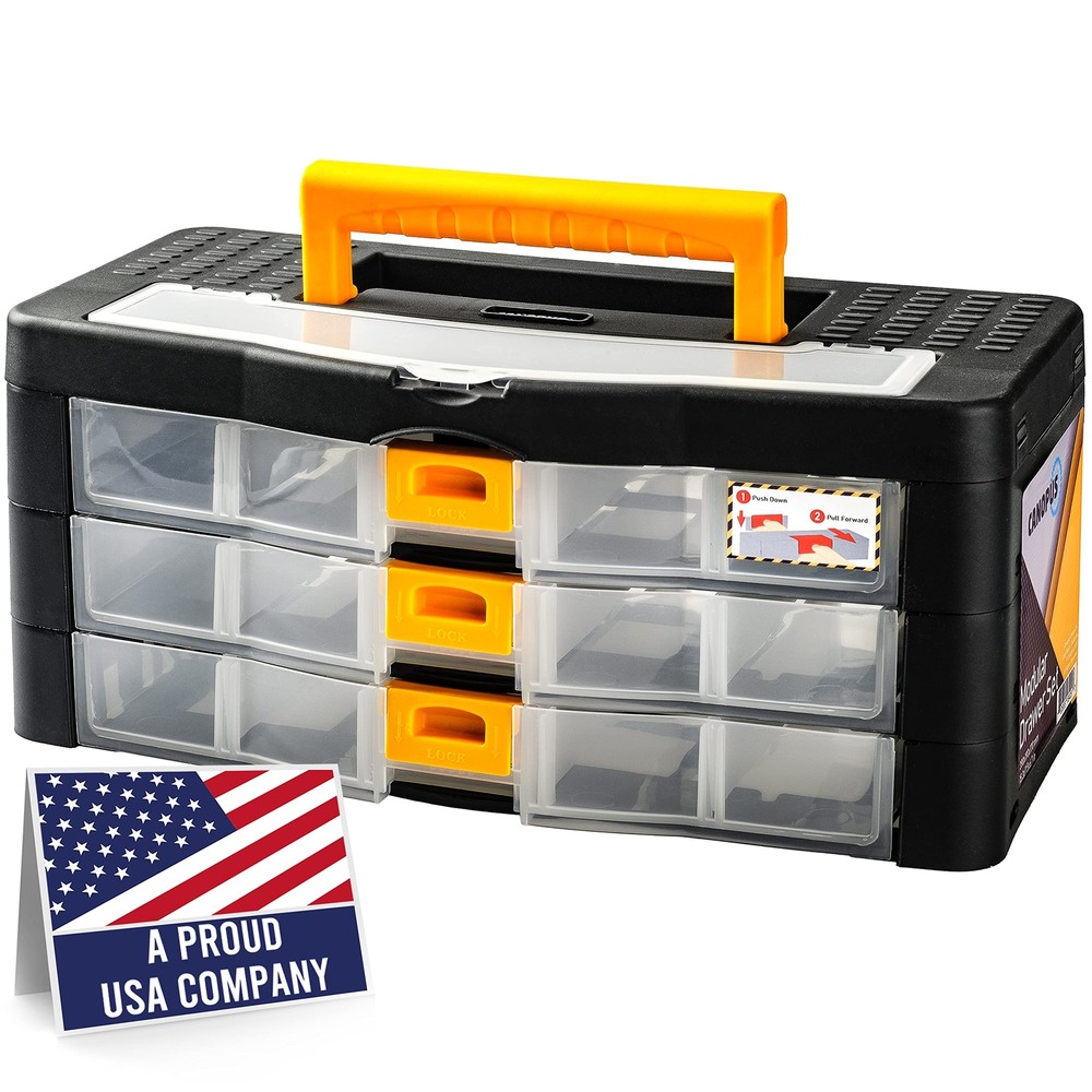 Craft Organizer with Drawers, 15-in Modular Drawer Case, Storage Organizer wi...