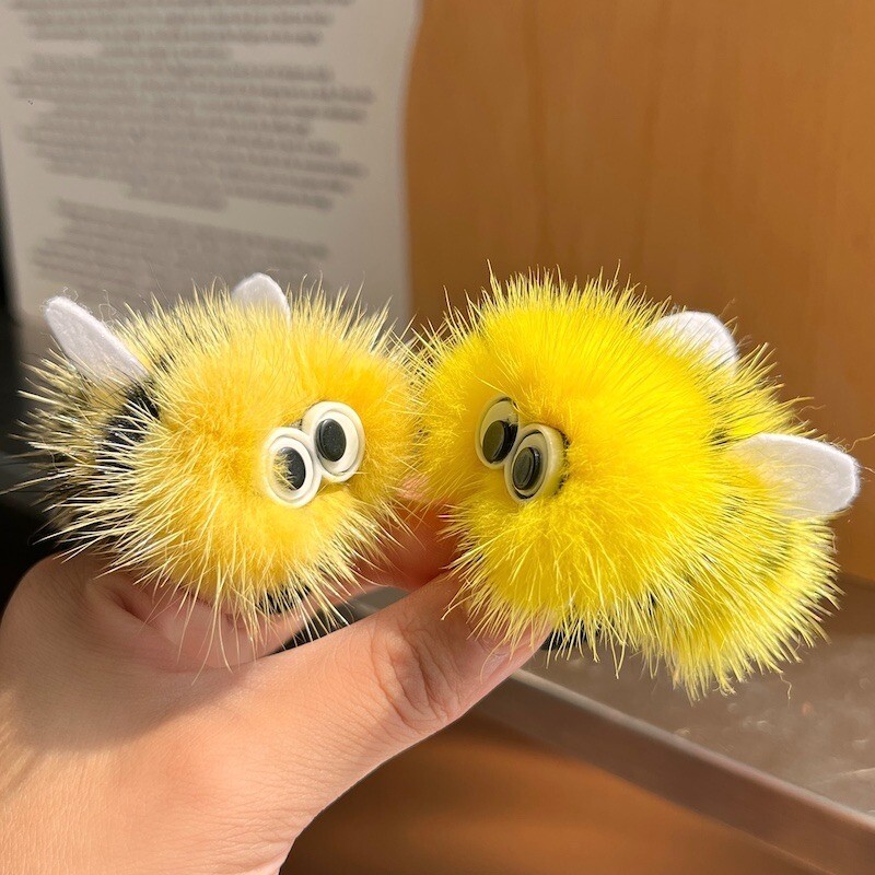 Women's Real Mink Fur Hair Ring Bee Hair Rope Band Hoop Accessory