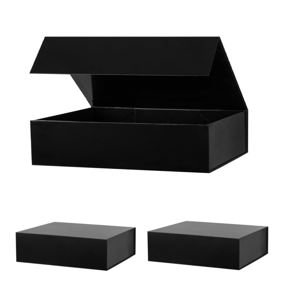 OEMVALATY 19x16x6 Extra Large Black Collapsible Gift Box for Packaging