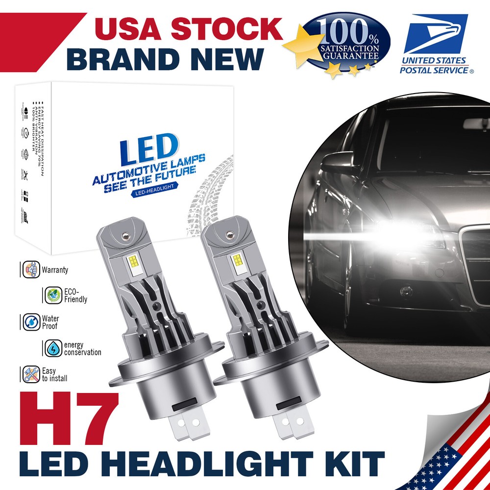 2Pcs 120W H7 80000LM Car LED Headlight Super Bright Bulbs Kit White 6000K New