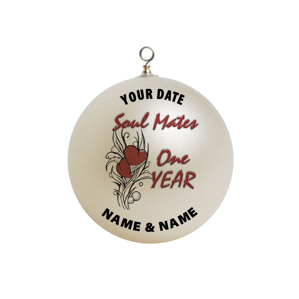 Personalized first 1 year Anniversary Soul Mates Christmas Ornament Custom Gi...