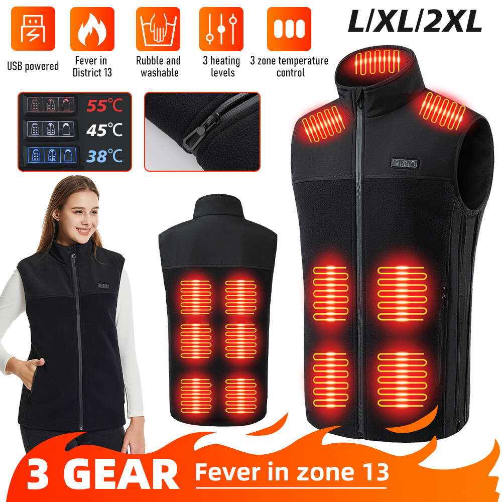 USB Rechargeable Heated Vest - 13-Zone Warming Jacket for Men & Women