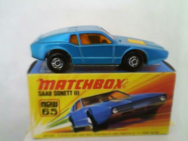 Matchbox Superfast No 65 Saab Sonett III Rare VERY LIGHT BLUE NMIB