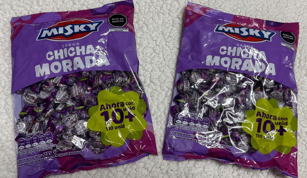 Misky 2 Chicha Morada Purple Corn Flavor Candies 550g Made in Peru