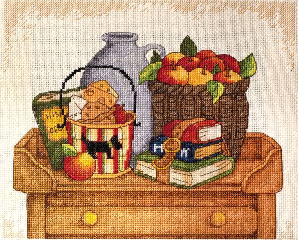 Cross stitch kit - September 25x19cm Beige Aida 14ct needlepoint kit