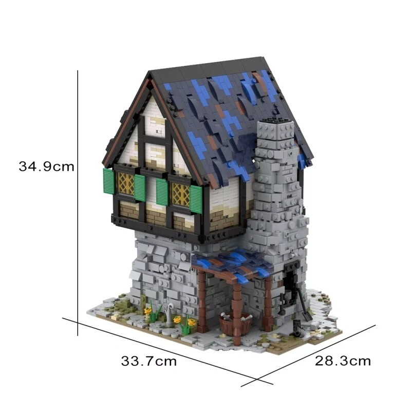 Medieval Smithy Modular Building Block Set for Creative House Construction  