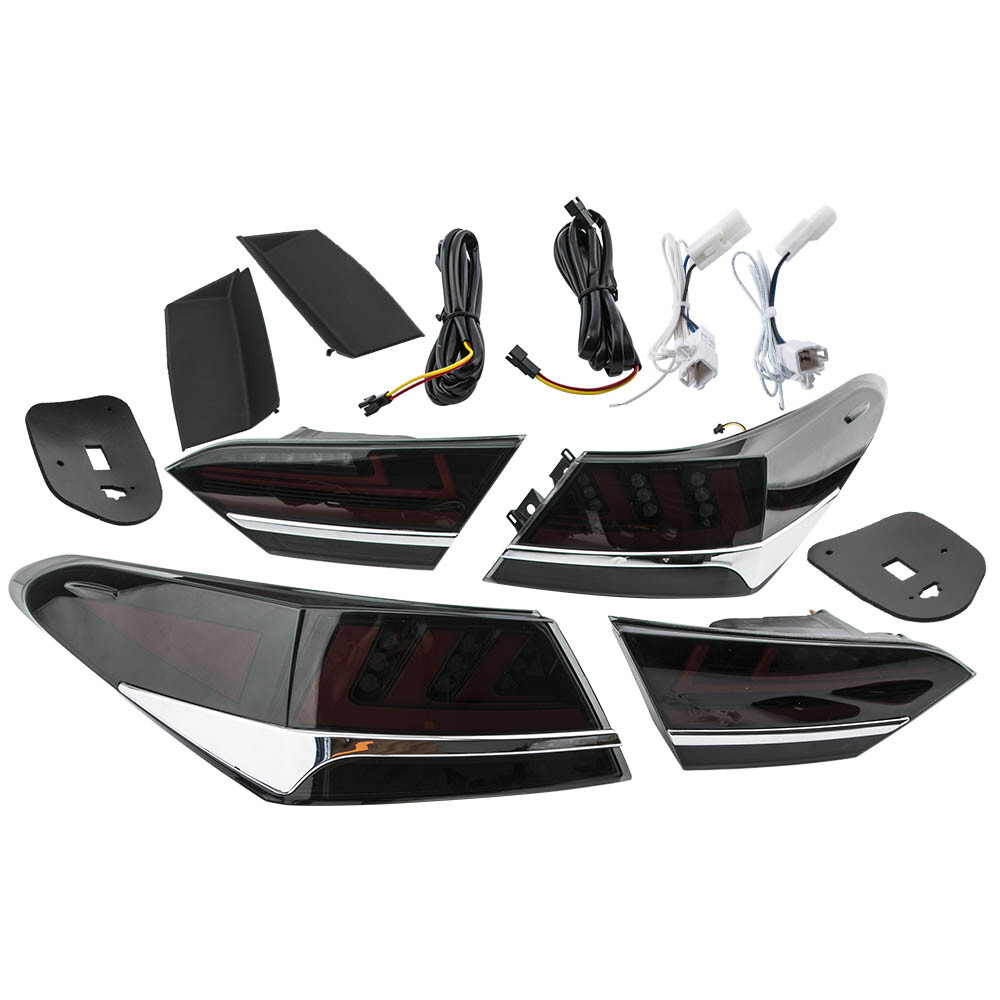 Black LED Tail Light Turn Signal for 2018-2020 Toyota Camry 2.5L Left + Right