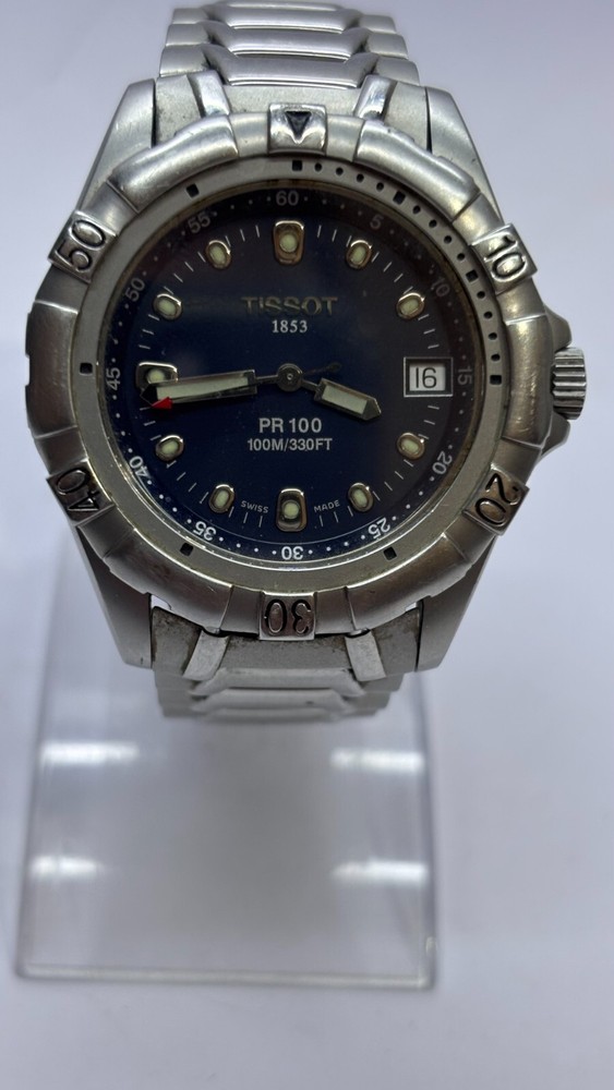 TISSOT PR100 Stainless Steel Quartz Mens Watch 100M Water Resistant Pre-Owned