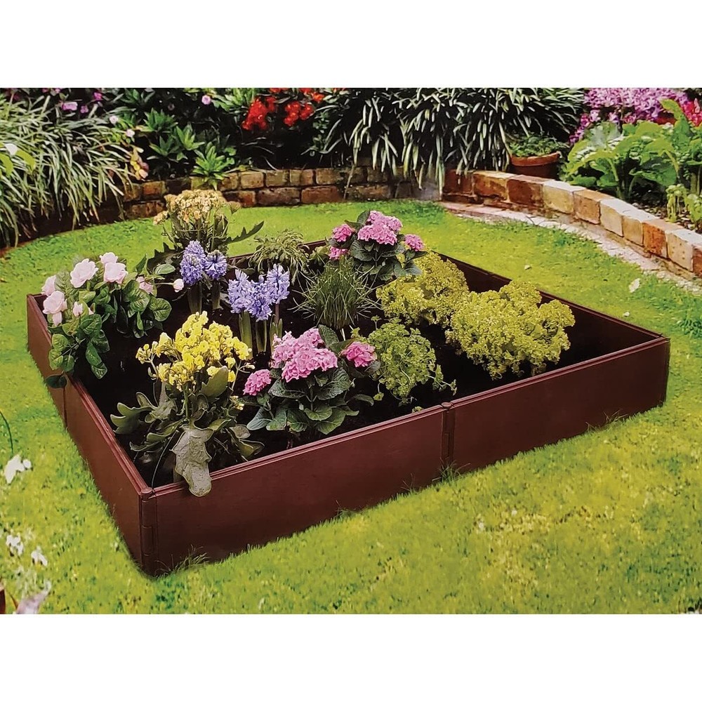 Raised Bed Garden Bed Boards - 4' x 4' - Brown