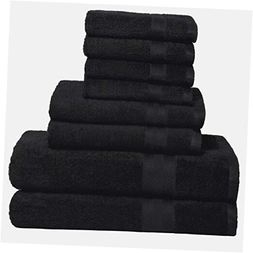 8-Piece Black 100% Ring Spun Cotton Bath Towel Set