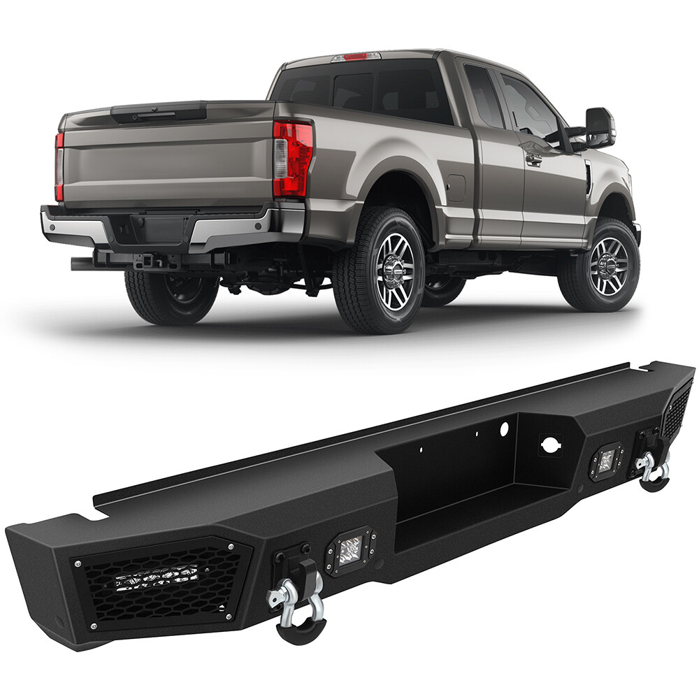 For 2011-2016 Ford F 250 LED Light Bar with Fog Lamps Steel Rear Bumper Guard