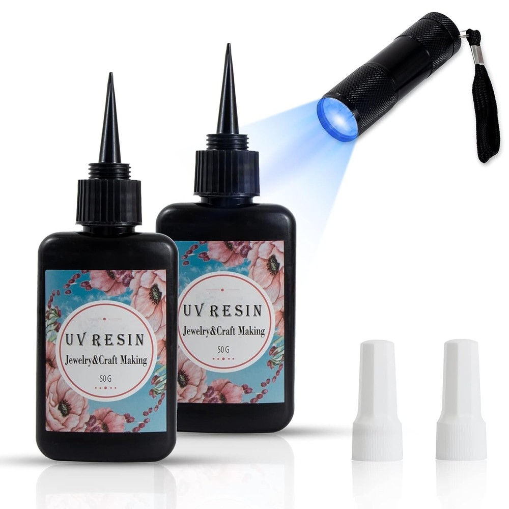 100g UV Resin Kit with UV Flashlight for Crystal Clear Crafting