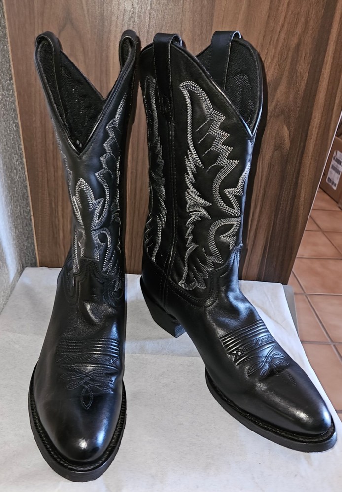 Lerado Mens Black Rodeo Boots in Size 10D Western Cowboy Style