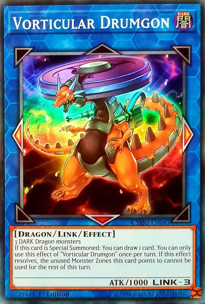 Vorticular Drumgon CYHO-EN041 Super Rare 1st Edition Near Mint Yugioh Card