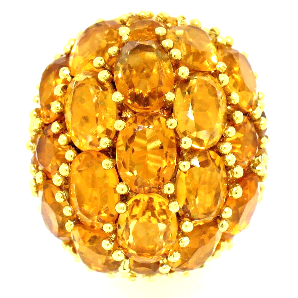 19ctw Rich Citrine Dome Ring in 18K Yellow Gold