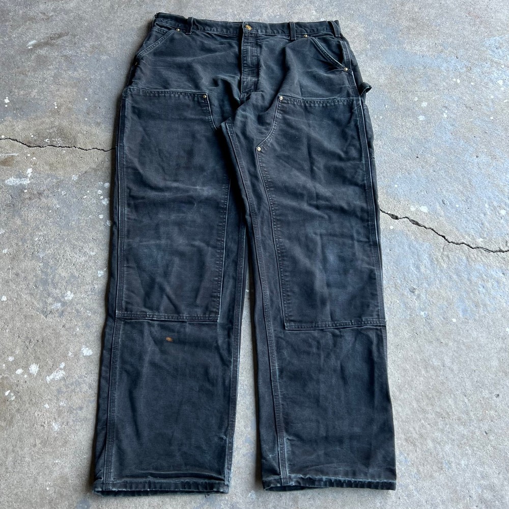 Vintage carhartt black double knee work wear carpenter pants