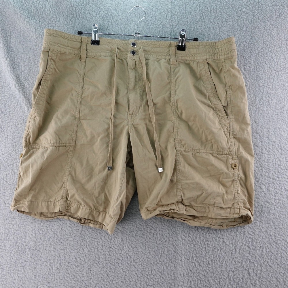 Lauren Ralph Lauren Women's 16 Beige Shorts Drawstring Waist Pockets Casual