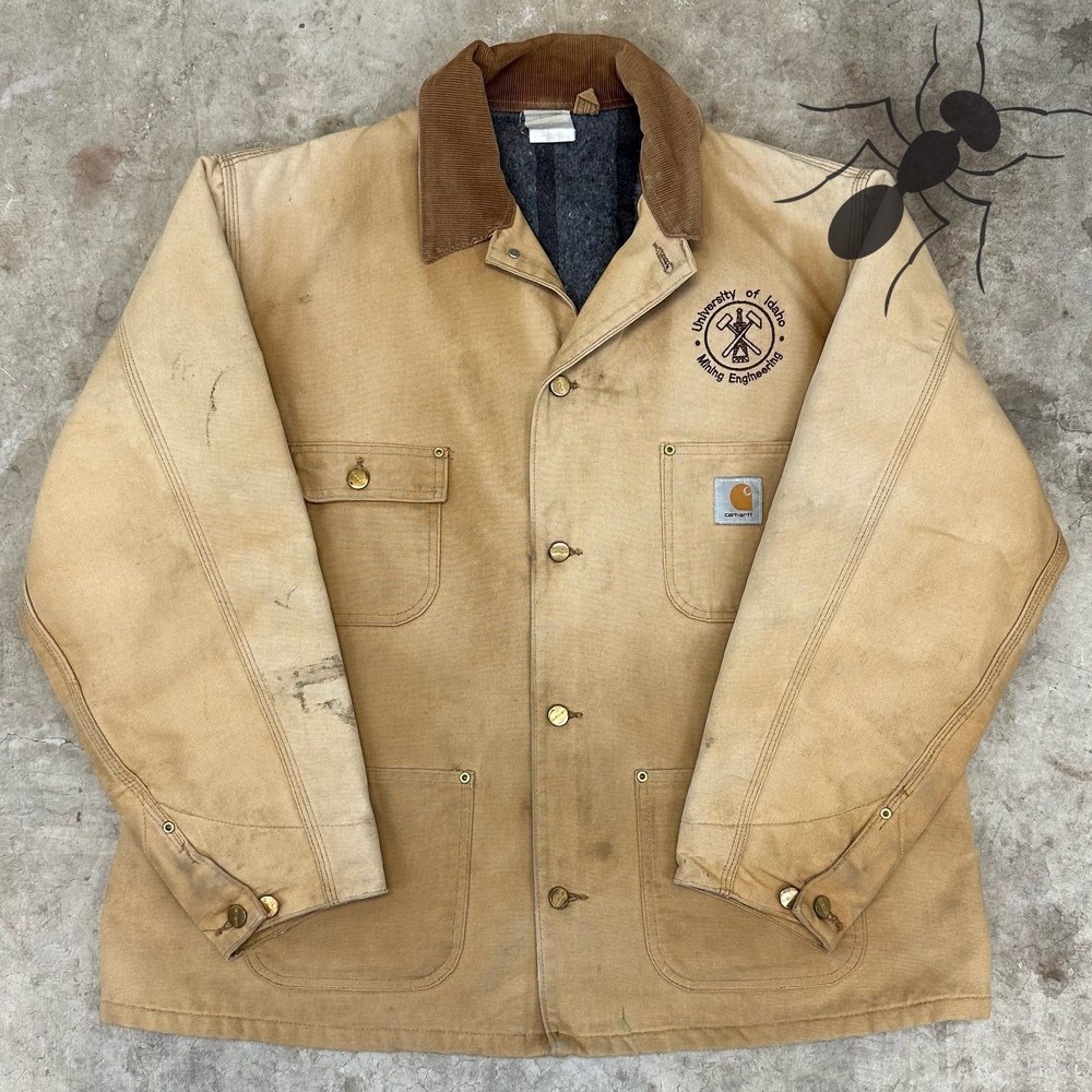 Vintage Y2K Faded Brown Carhartt Work Jacket Retro Workwear