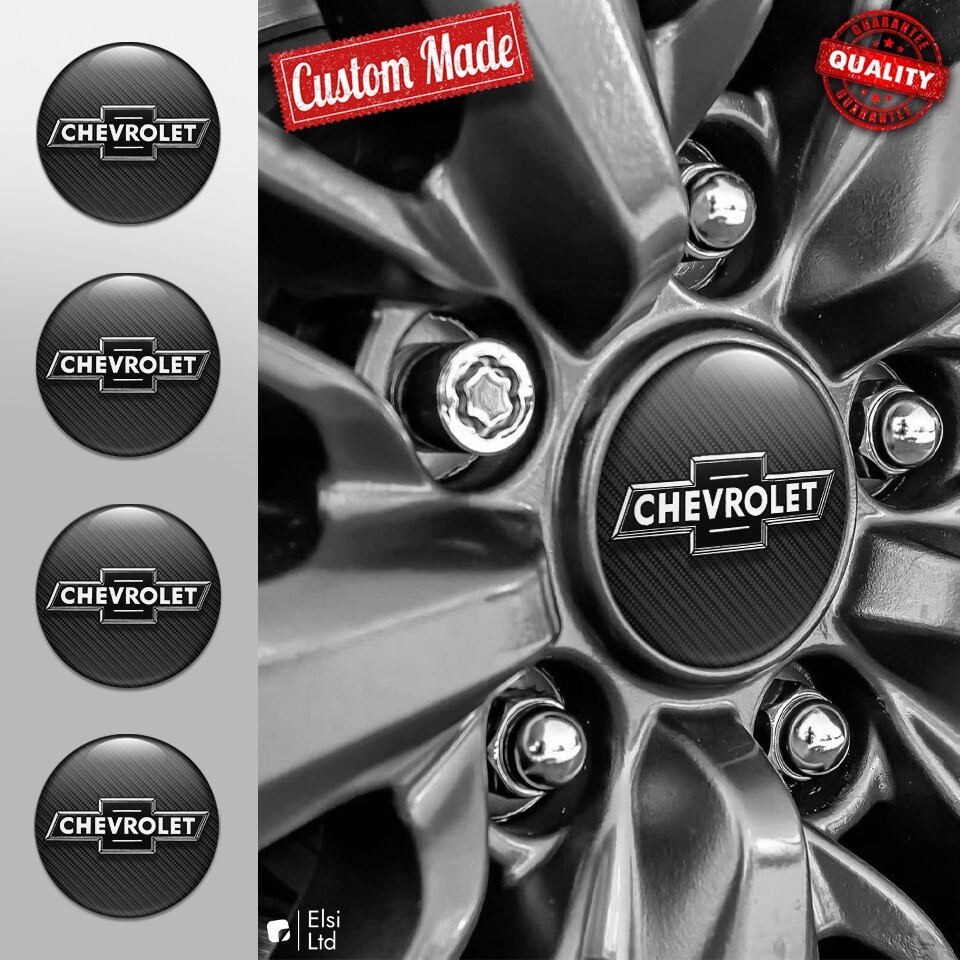 Chevrolet Wheel Cap Decals - 4-Piece Custom Rim Emblem Set