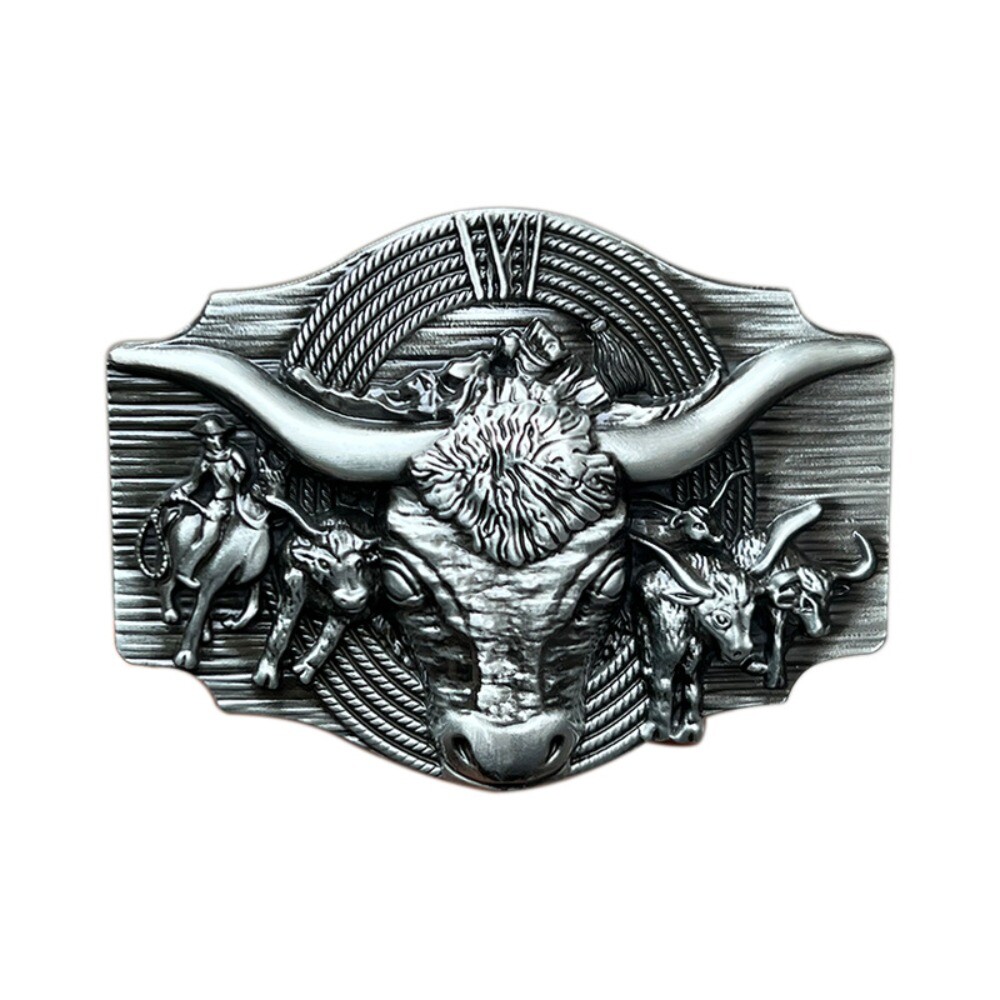 Western Belt Buckle for Men & Women Cowboy Rodeo Vintage Style Wear Bull Roping