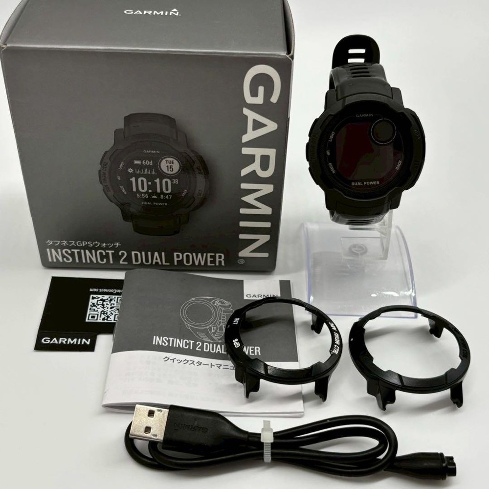 Garmin Instinct 2 Dual Power Smartwatch in Black
