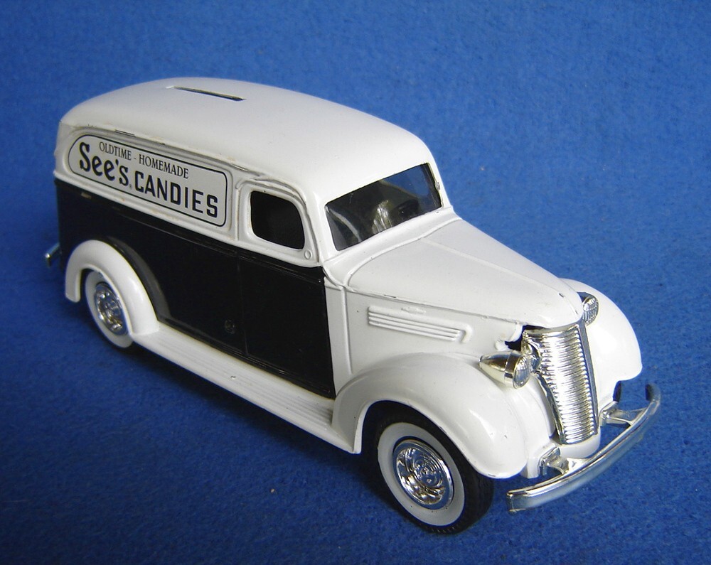 See's Candies Coin Bank ~ ERTL Die Cast 1/25 Scale 1938 Chevy Panel Delivery Van