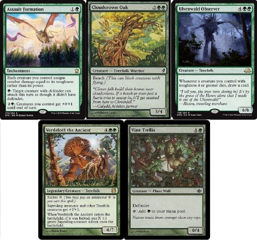 Verdeloth Ancient Twingrove Treefolk Deck - MTG Magic Gathering 60 Cards NM