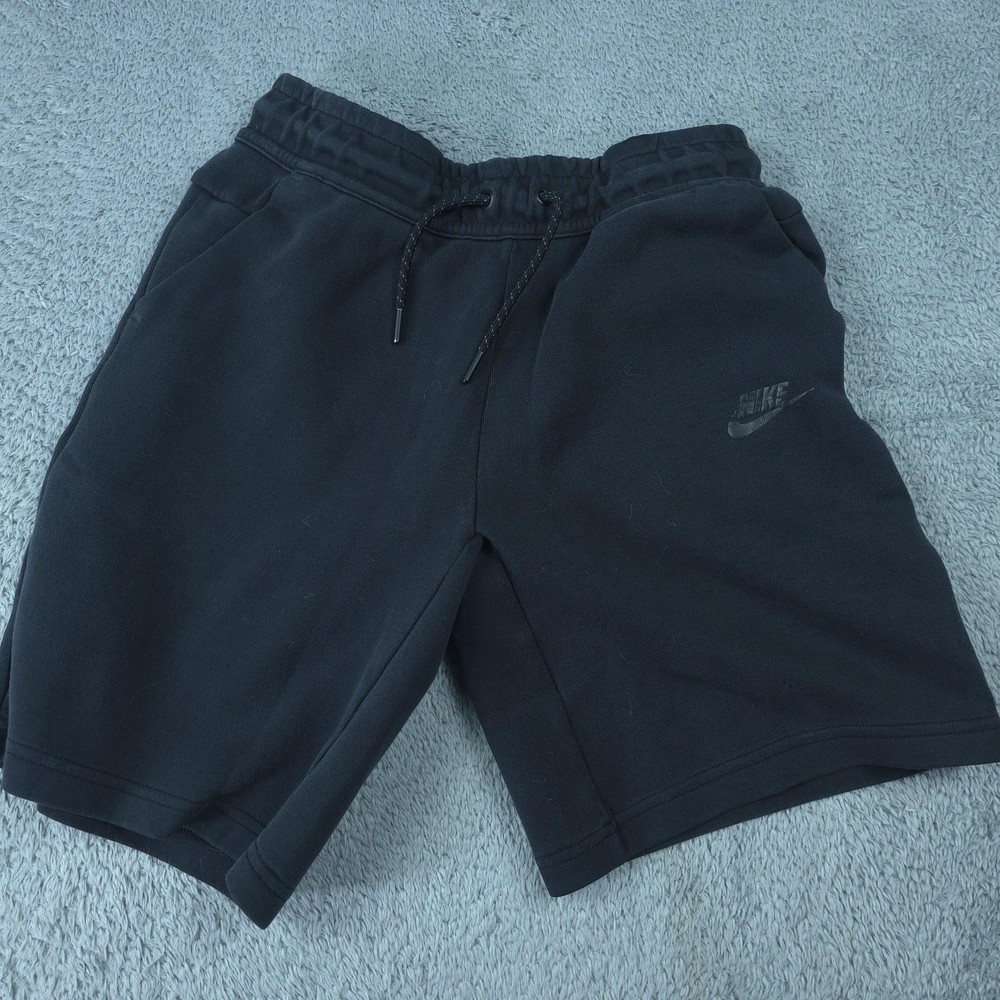 Nike Sweat Shorts Mens Large Black Fleece Zip Pocket Drawstring Athletic Gym