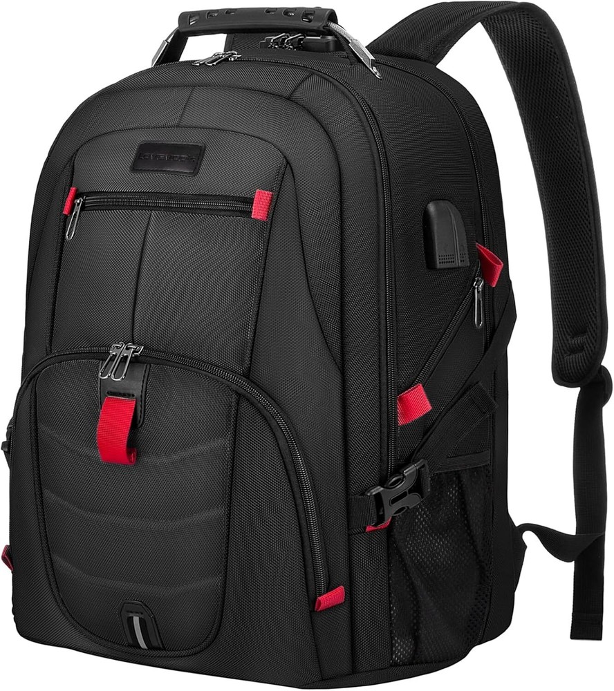 LOVEVOOK 17in Waterproof Anti-Theft Laptop Travel Backpack Black