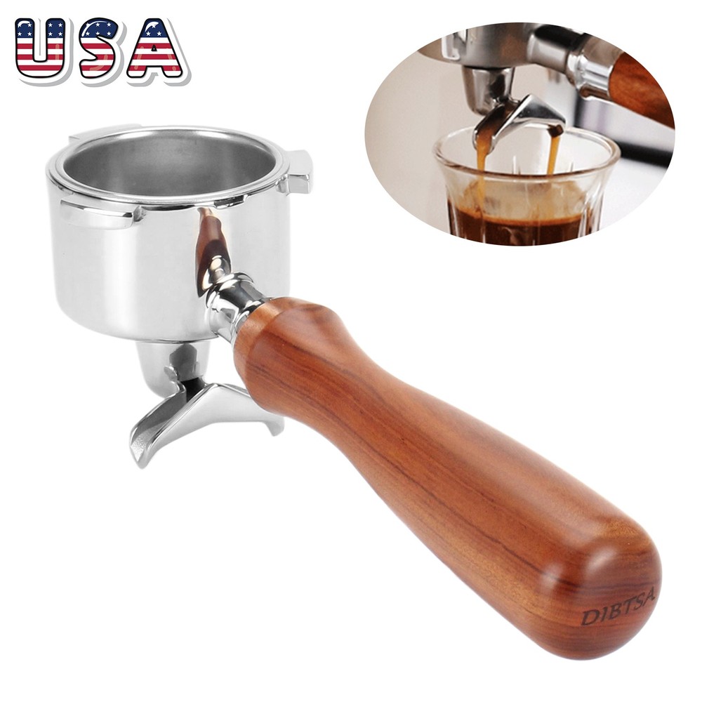 51mm Portafilter For De'longhi EC680 EC685 SMEG ECF01 Double Spouts Wood Handle
