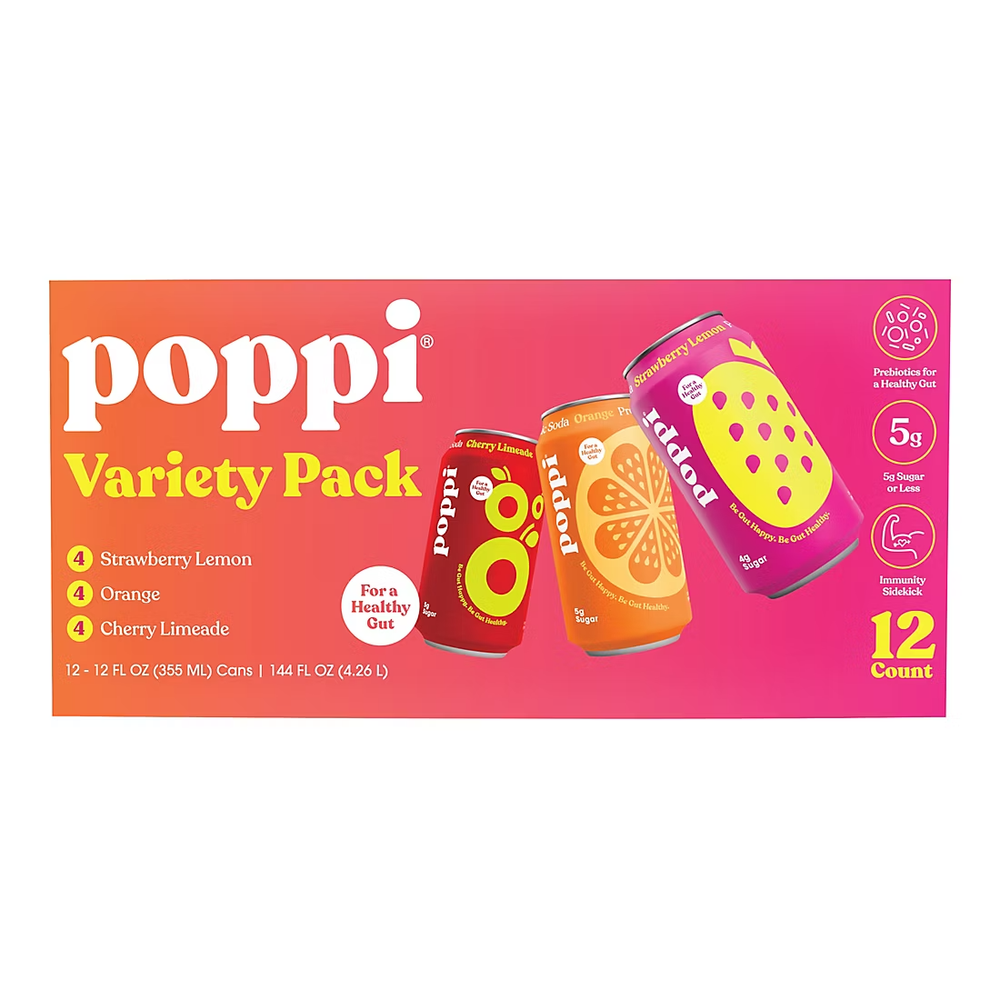Poppi Prebiotic Soda Variety Pack - 12 Fl. Oz., 12 Pack (Excludes CA)