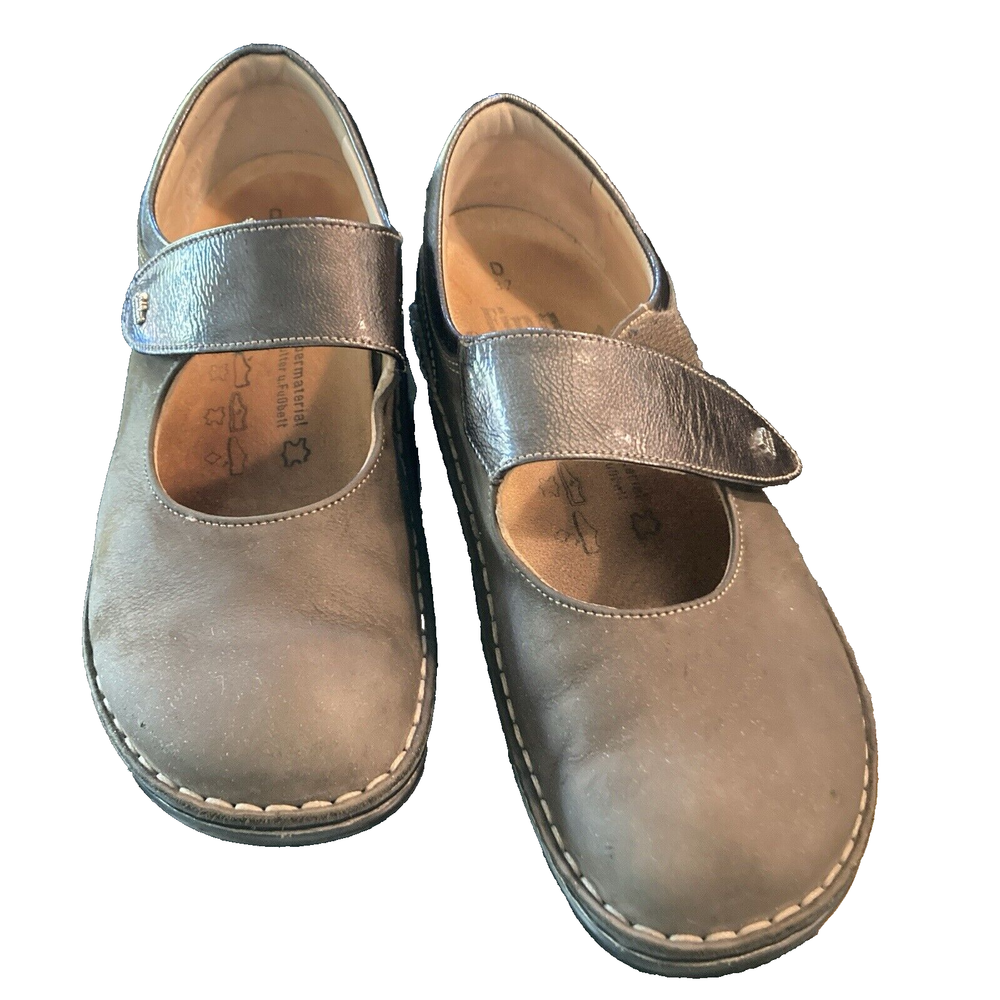 Finn Comfort Shoes Womens 37 US 6-6.5 Brown Leather Mary Janes Casual Slip On