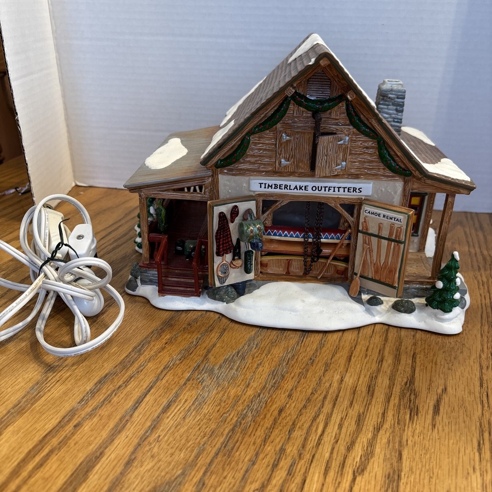 Dept 56 Snow Village Timberlake Outfitters 2000 Cord Box Collectible  
