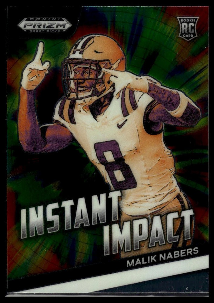 2024 Panini Prizm Draft Picks Malik Nabers Instant Impact Rookie Card II-MN