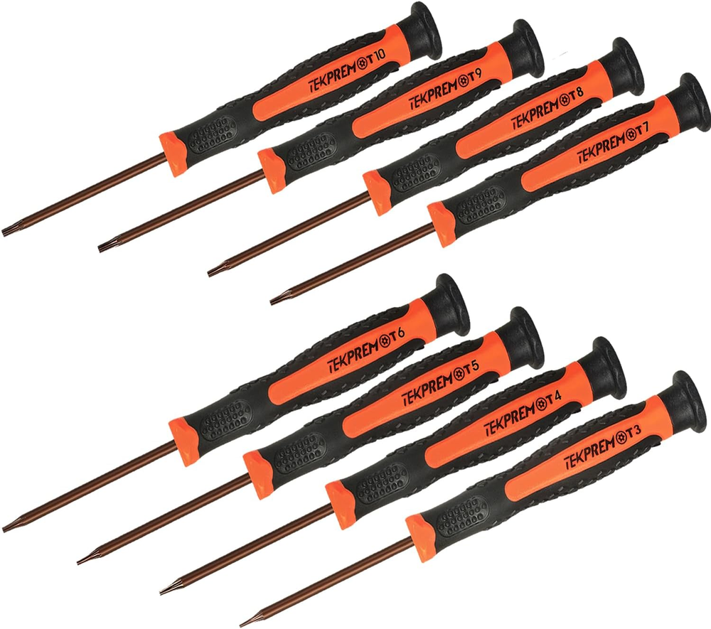 Compact 8-Piece Torx Screwdriver Set T3-T10 with Security Bits