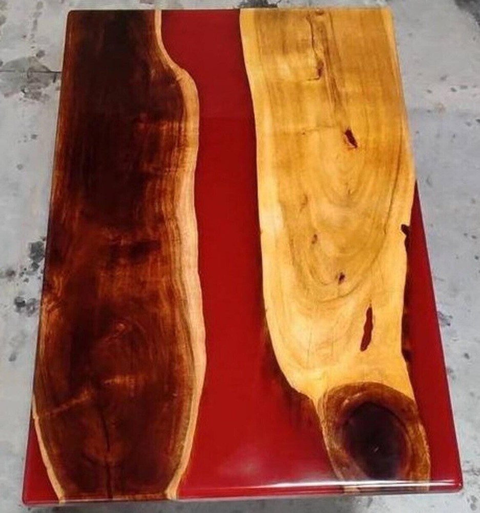 Red Epoxy wooden Table, Epoxy Table Top, Resin River Live Edge Epoxy Table,