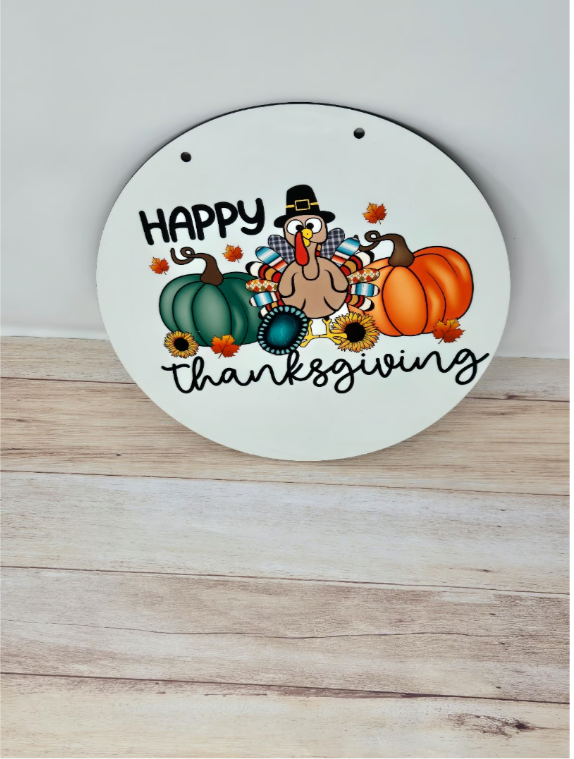 Happy Thanksgiving Round Door Hanger