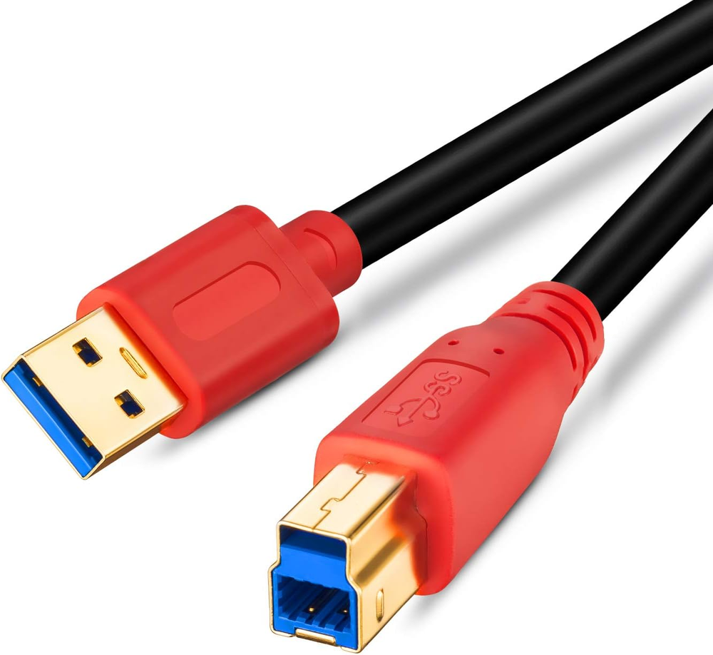 Tan QY 20Ft USB 3.0 A Male to B Male High-Speed Data Cable
