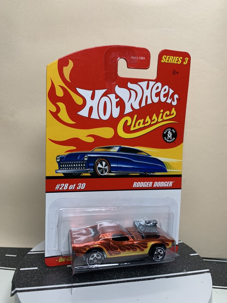 Hot Wheels Classics Series 3 #28/30 Rodger Dodger Orange w/Flames & Chrome 5sp