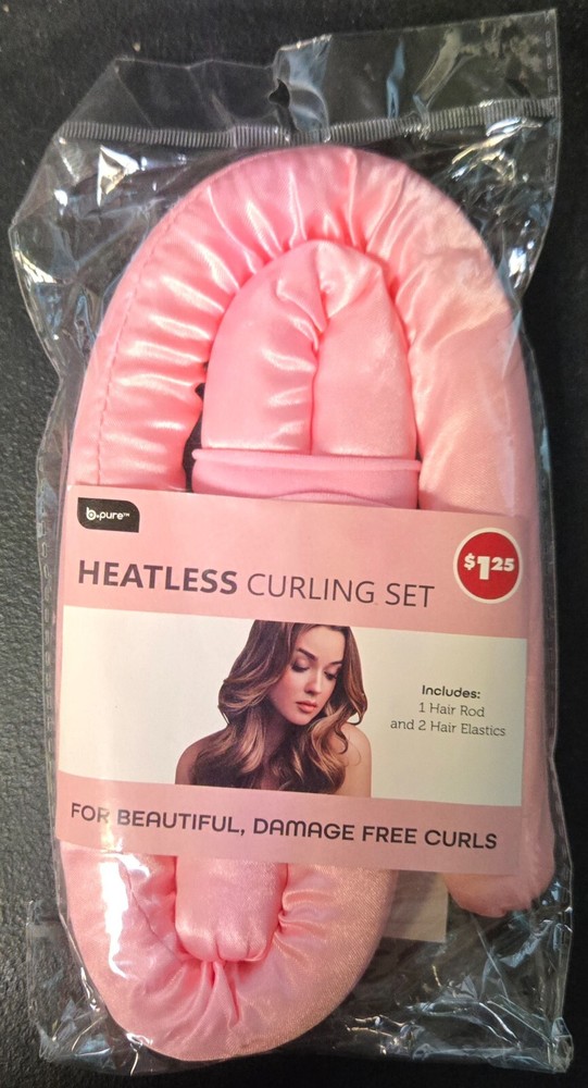 Pink Heatless Curling Set for Effortless Waves No Damage