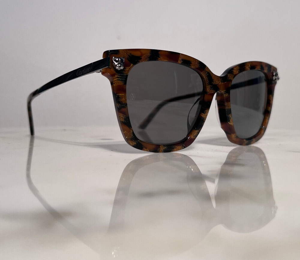 Cartier Sunglasses Glasses Women Tortoise Cat Eye Platinum