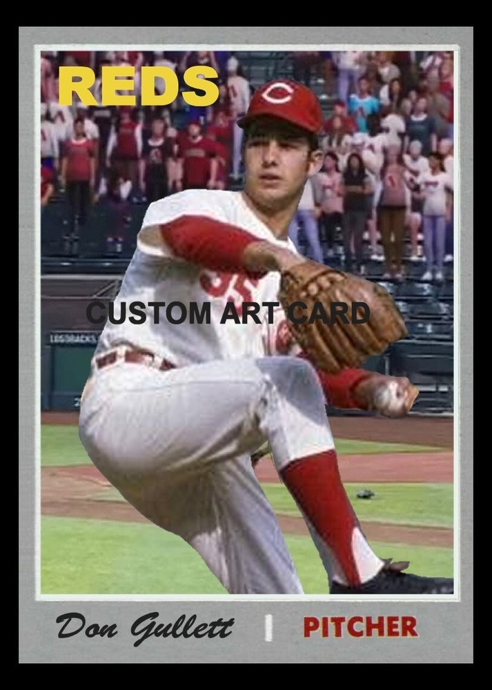 Don Gullett 1970 Cincinnati Reds Custom Baseball Art Card