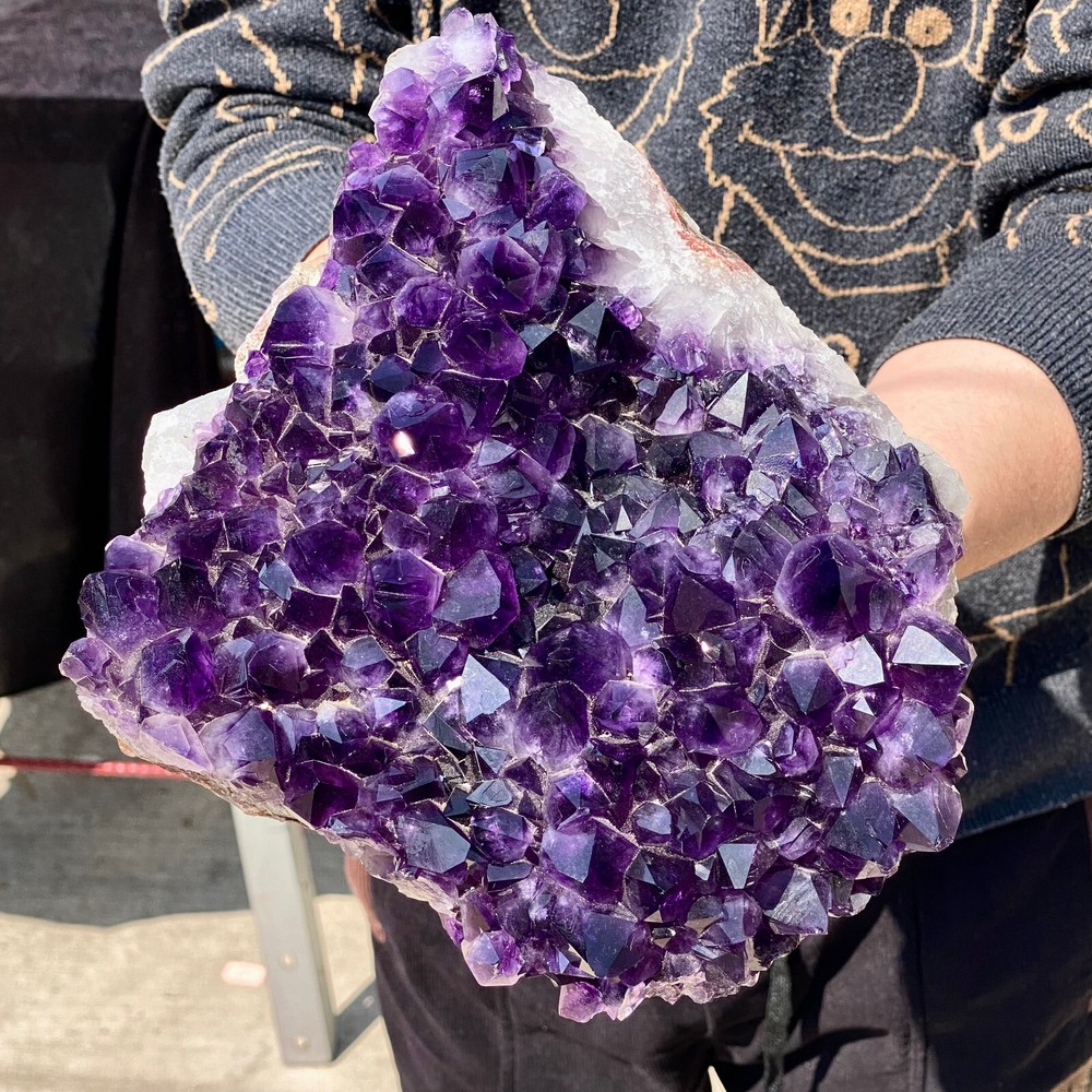 11.14LB Natural Amethyst Geode Quartz Cluster Crystal Specimen for Healing