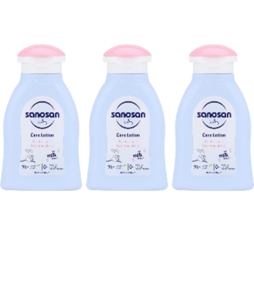 Sanosan Baby Lotion for Delicate Skin 3x100ml Gentle Hydration