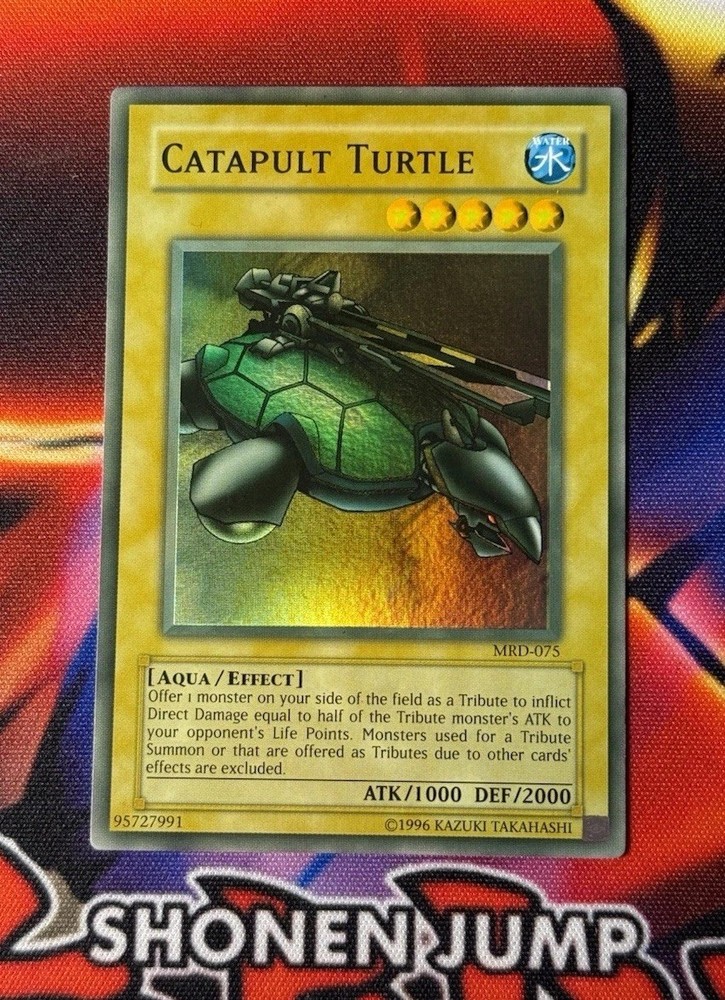 YuGiOh Catapult Turtle MRD-075 Super Rare Unlimited Heavy Faded Ink Error LP