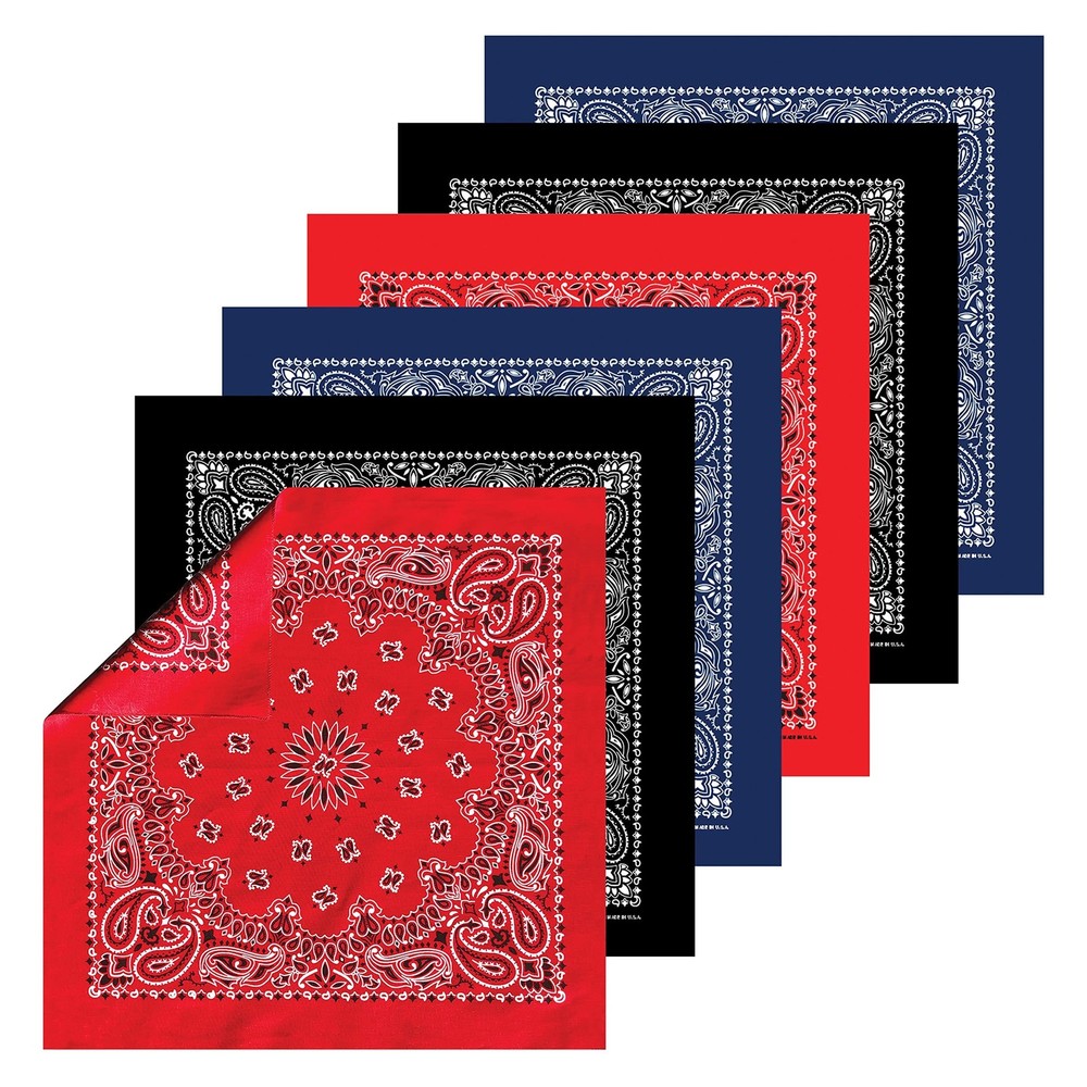 B53 Cotton Paisley Bandana Headband Handkerchief Made in USA