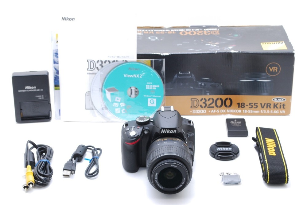 [MINT+++ in Box] Nikon D3200 SLR Digital Camera AF-S 18-55mm VR Lens From JAPAN