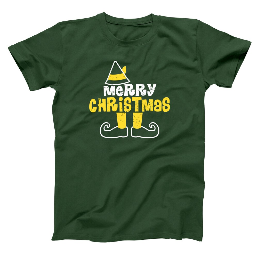 Elf Legs Merry Christmas Funny Costume Outfit Humor Forest Green Men's T-Shirt