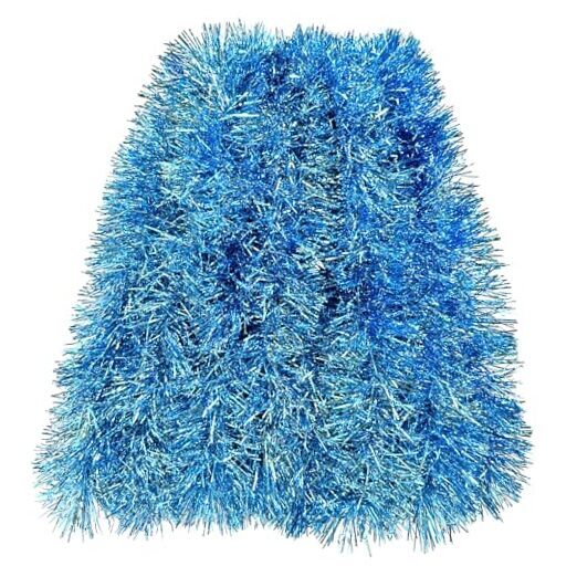 Feet Christmas Tinsel Garland, Light Holiday Metallic Garland 19.68 Blue